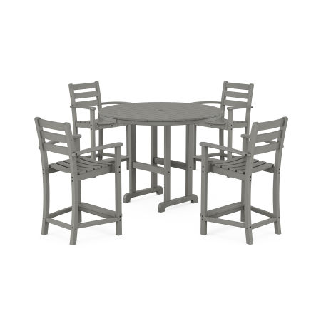 POLYWOOD Monterey Bay 5-Piece Arm Chair Counter Set in Stepping Stone