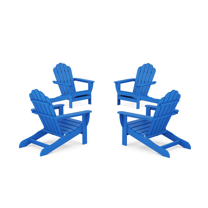 POLYWOOD 4-Piece Monterey Bay Oversized Adirondack Chair Conversation Set