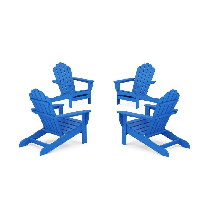 POLYWOOD 4-Piece Monterey Bay Oversized Adirondack Chair Conversation Set