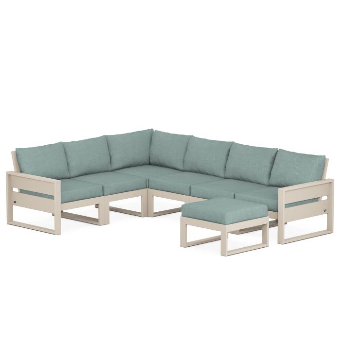 POLYWOOD Eastport 6-Piece Sectional with Ottoman
