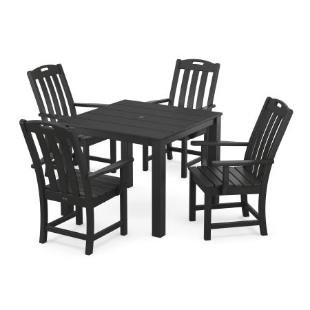 POLYWOOD Yacht Club 5-Piece Parsons Dining Set in Charcoal Black