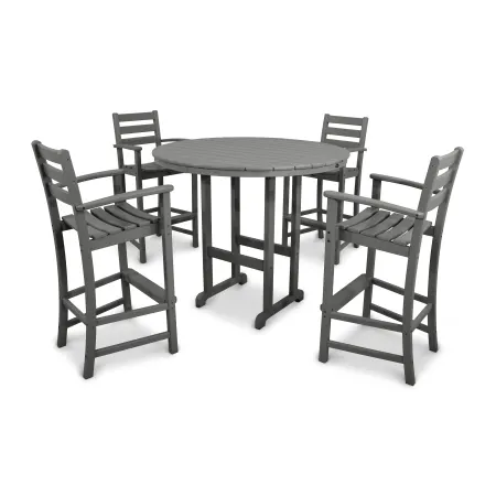 Trex Outdoor Furniture Monterey Bay 5-Piece Round Bar Set in Stepping Stone