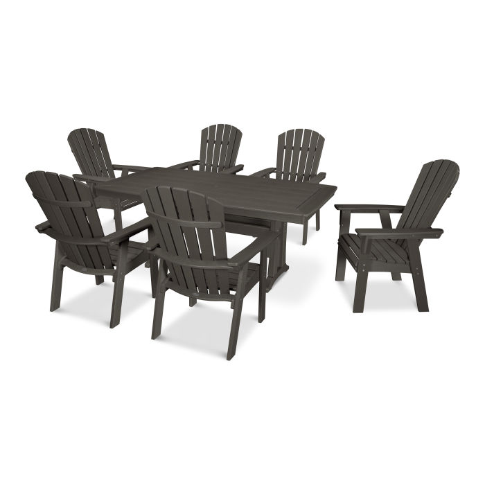 Nautical Adirondack 7-Piece Trestle Dining Set in Vintage Finish
