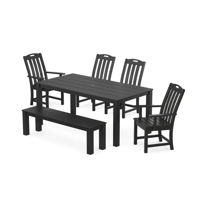 POLYWOOD Yacht Club 6-Piece Parsons Dining Set with Bench