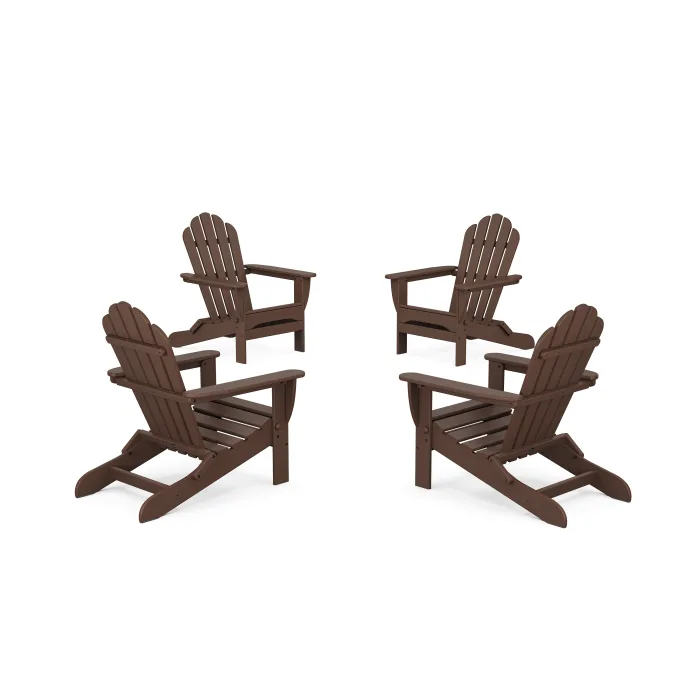 POLYWOOD 4-Piece Monterey Bay Folding Adirondack Chair Conversation Set