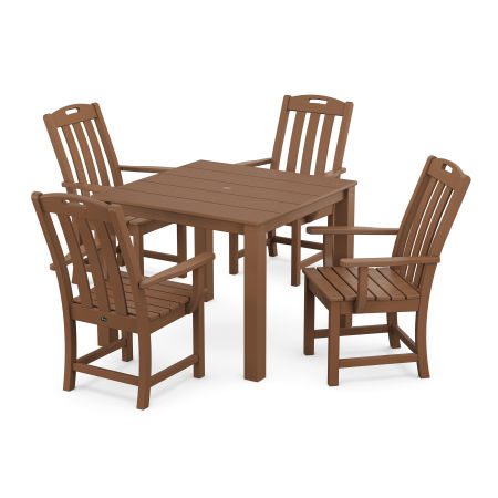 POLYWOOD Yacht Club 5-Piece Parsons Dining Set in Tree House