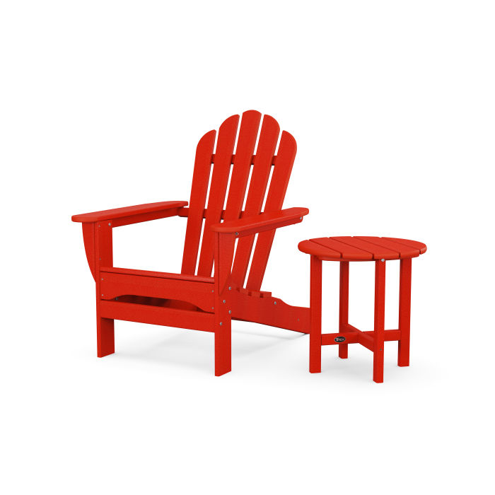 POLYWOOD Monterey Bay Adirondack Chair with Side Table