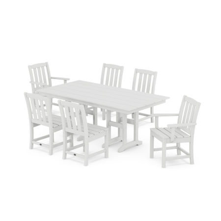 POLYWOOD Cape Cod 7-Piece Farmhouse Dining Set in Classic White