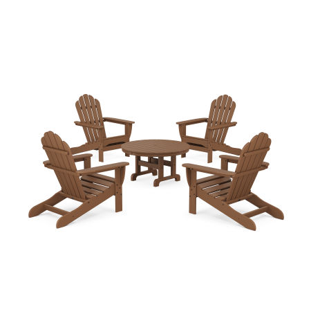 POLYWOOD 5-Piece Monterey Bay Adirondack Chair Conversation Group in Tree House