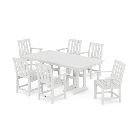 POLYWOOD Cape Cod Arm Chair 7-Piece Farmhouse Dining Set in Classic White