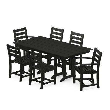 POLYWOOD Monterey Bay 7-Piece Farmhouse Dining Set in Charcoal Black