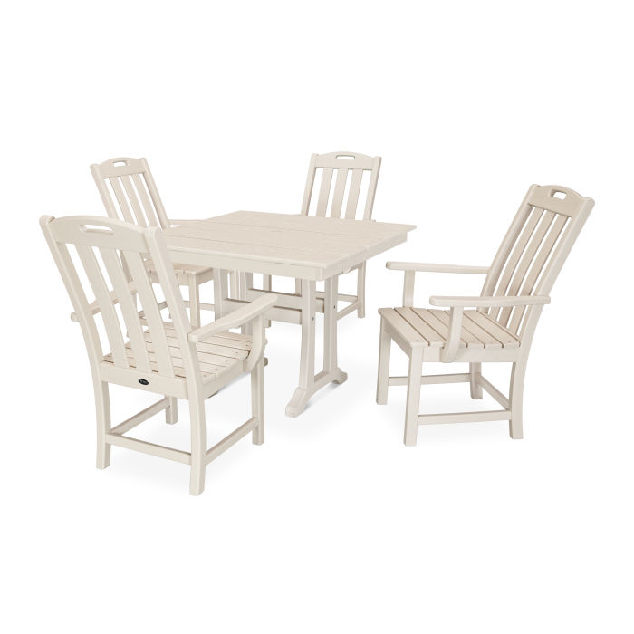 Trex Outdoor Furniture Yacht Club 5-Piece Farmhouse Trestle Arm Chair Dining Set