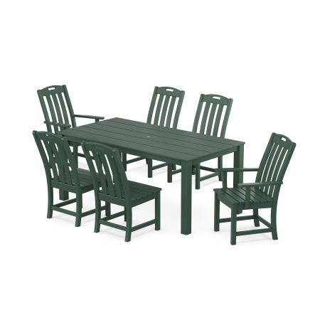 POLYWOOD Yacht Club 7-Piece Parsons Dining Set in Rainforest Canopy