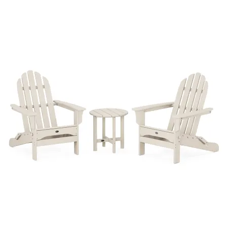 Trex Outdoor Furniture Cape Cod Folding Adirondack Set with Side Table