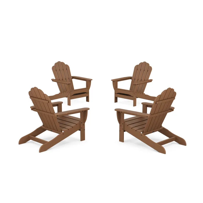 POLYWOOD 4-Piece Monterey Bay Oversized Adirondack Chair Conversation Set