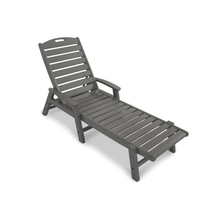 Trex Outdoor Furniture Yacht Club Chaise with Arms - Stackable in Stepping Stone