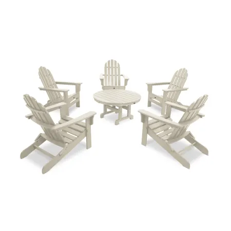 Trex Outdoor Furniture Cape Cod 6-Piece Folding Adirondack Conversation Set