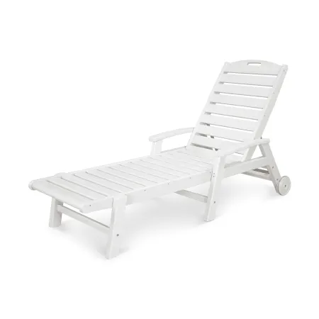 Trex Outdoor Furniture Yacht Club Wheeled Chaise in Classic White