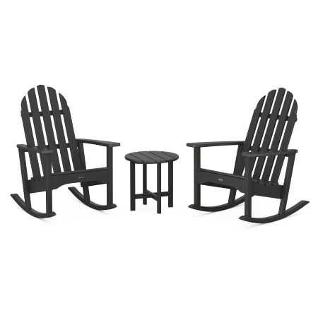 Trex Outdoor Furniture Cape Cod 3-Piece Adirondack Rocker Set in Charcoal Black