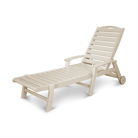Trex Outdoor Furniture Yacht Club Wheeled Chaise in Sand Castle