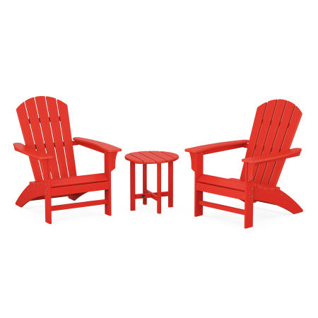Trex Outdoor Furniture Yacht Club 3-Piece Adirondack Set in Sunset Red