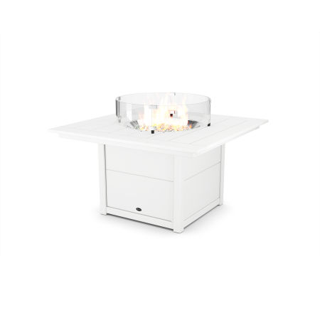 POLYWOOD Trex Square 42” Fire Pit Table in Classic White