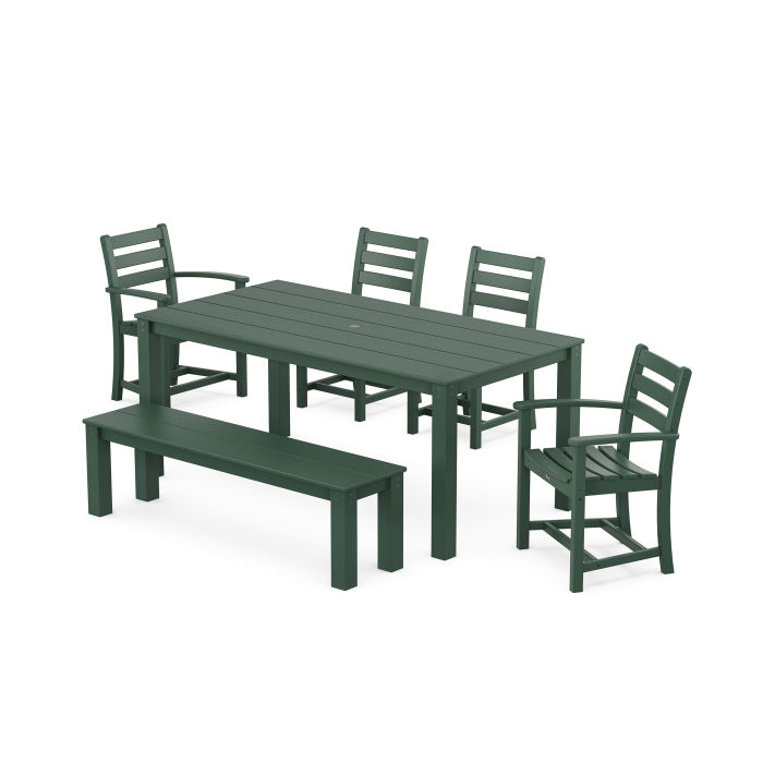 POLYWOOD Monterey Bay 6-Piece Parsons Dining Set with Bench