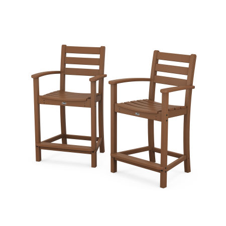 POLYWOOD Monterey Bay 2-Piece Counter Chair Set in Tree House