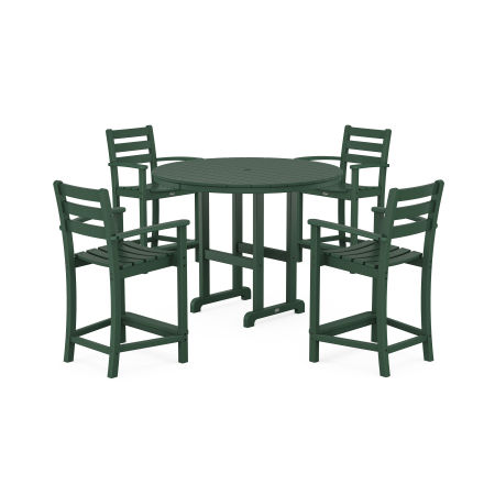 POLYWOOD Monterey Bay 5-Piece Arm Chair Counter Set in Rainforest Canopy