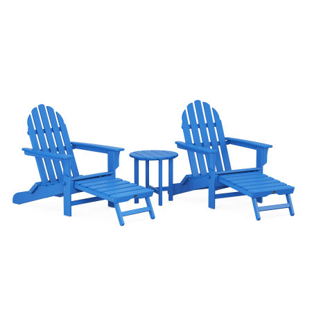 Trex Outdoor Furniture Cape Cod 3-Piece Ultimate Adirondack Set in Pacific Blue