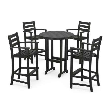 POLYWOOD Monterey Bay 5-Piece Round Bar Set in Charcoal Black