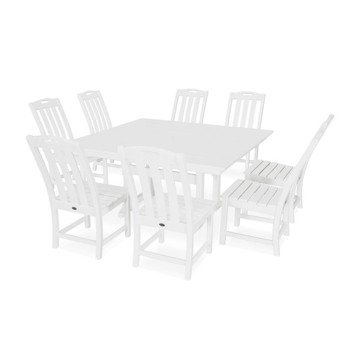 Trex Outdoor Furniture Yacht Club 9-Piece Farmhouse Trestle Side Chair Dining Set
