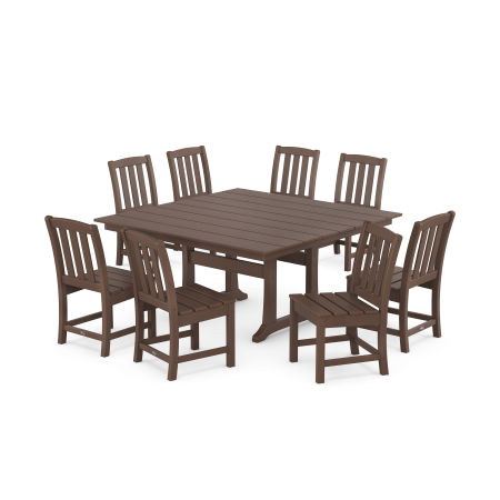 POLYWOOD Cape Cod Side Chair 9-Piece Square Farmhouse Dining Set with Trestle Legs in Vintage Lantern