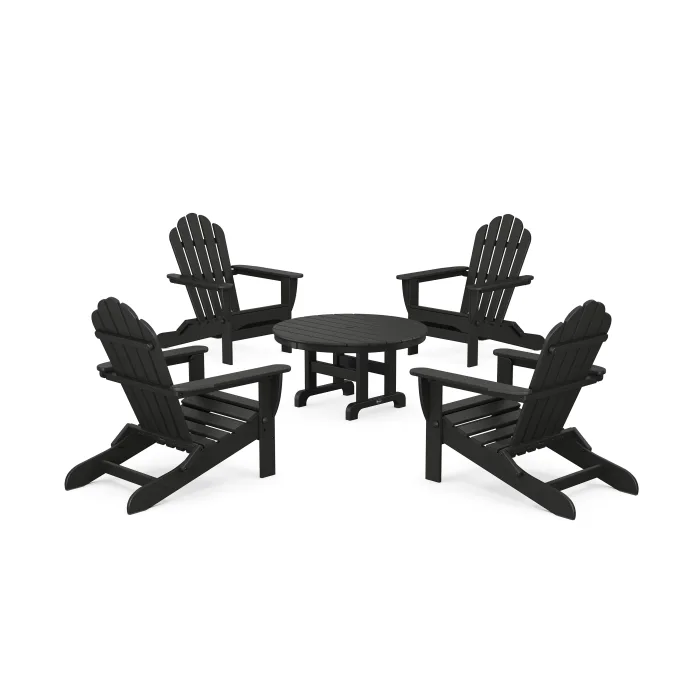 POLYWOOD 5-Piece Monterey Bay Folding Adirondack Chair Conversation Group