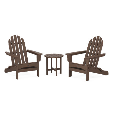 Trex Outdoor Furniture Cape Cod Folding Adirondack Set with Side Table in Vintage Lantern
