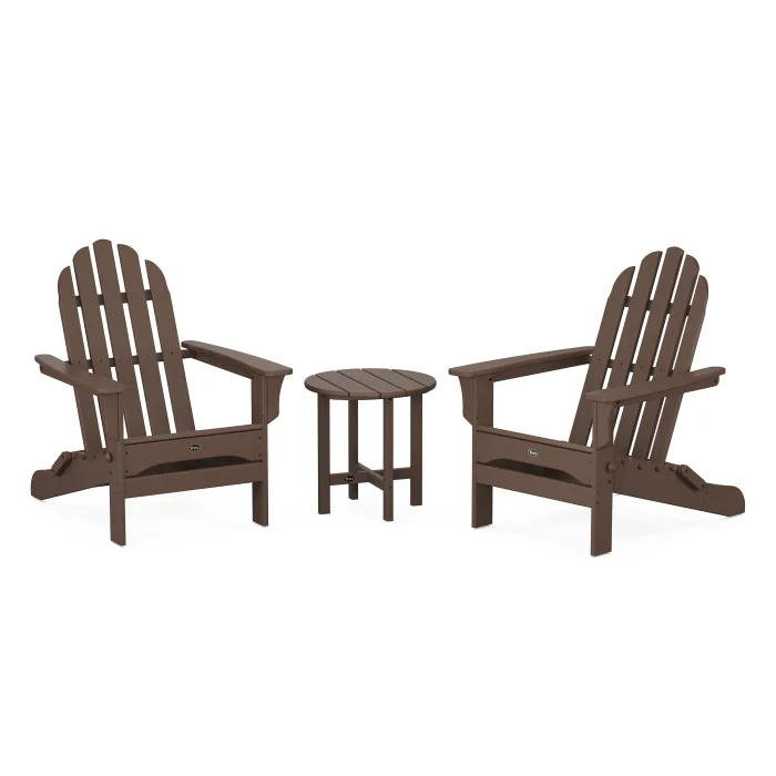 Trex Outdoor Furniture Cape Cod Folding Adirondack Set with Side Table
