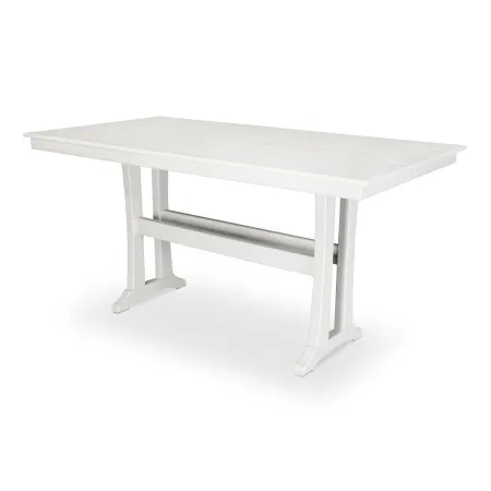 Trex Outdoor Furniture Farmhouse 37" x 72" Counter Table in Classic White