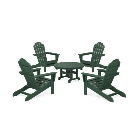 POLYWOOD 5-Piece Monterey Bay Adirondack Chair Conversation Group in Rainforest Canopy
