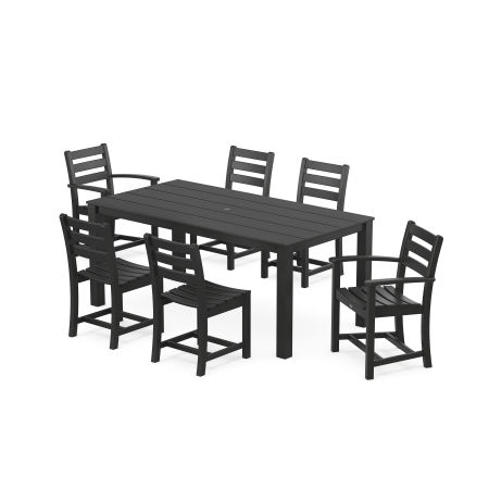 POLYWOOD Monterey Bay 7-Piece Parsons Dining Set in Charcoal Black