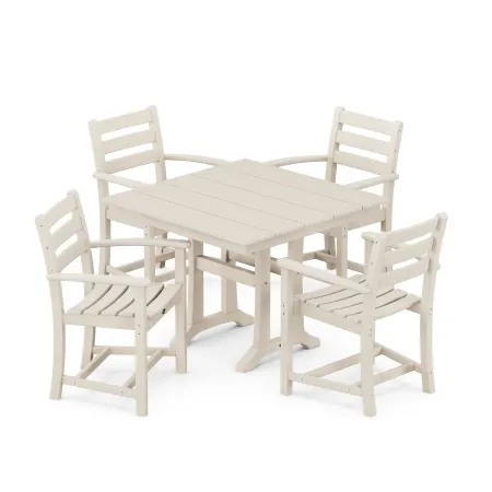 Trex Outdoor Furniture Monterey Bay 5-Piece Farmhouse Trestle Arm Chair Dining Set