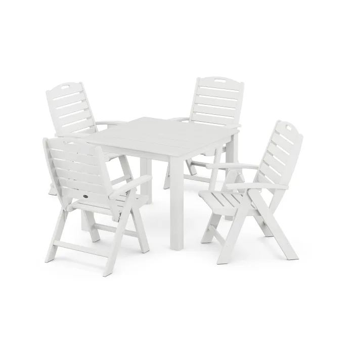 POLYWOOD Yacht Club Highback Chair 5-Piece Parsons Dining Set