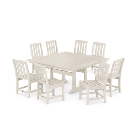 Trex Outdoor Furniture Cape Cod Side Chair 9-Piece Square Farmhouse Dining Set with Trestle Legs