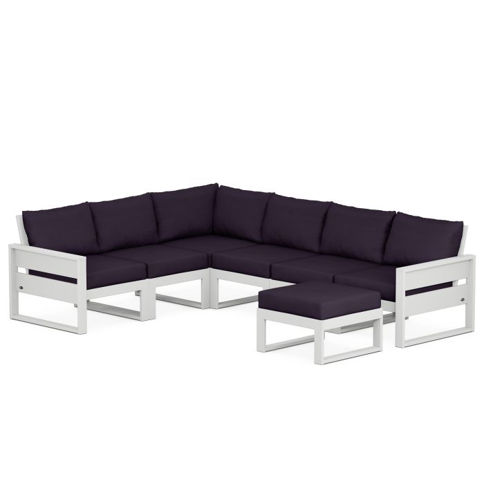 POLYWOOD Eastport 6-Piece Sectional with Ottoman