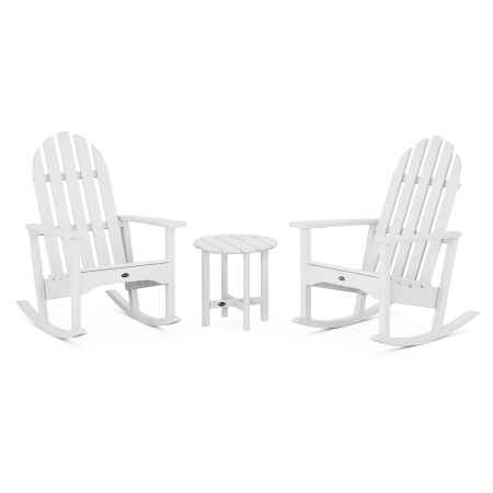 Trex Outdoor Furniture Cape Cod 3-Piece Adirondack Rocker Set in Classic White
