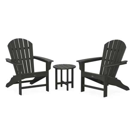 Trex Outdoor Furniture Yacht Club Shellback 3-Piece Adirondack Set in Charcoal Black