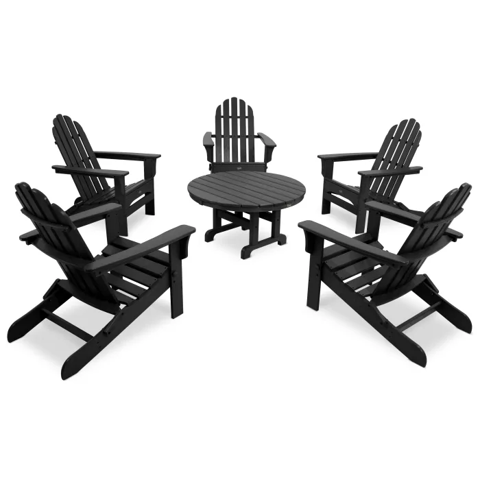 Trex Outdoor Furniture Cape Cod 6-Piece Folding Adirondack Conversation Set