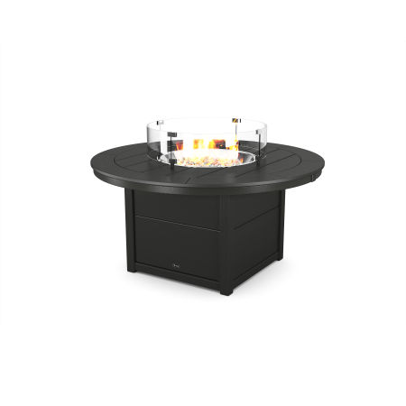 POLYWOOD Trex Round 48” Fire Pit Table in Charcoal Black