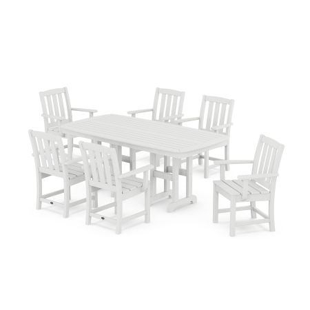 POLYWOOD Cape Cod Arm Chair 7-Piece Dining Set in Classic White