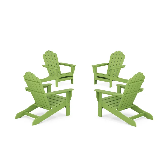 POLYWOOD 4-Piece Monterey Bay Oversized Adirondack Chair Conversation Set