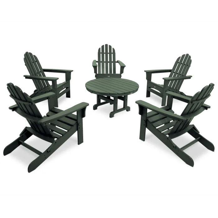 Trex Outdoor Furniture Cape Cod 6-Piece Folding Adirondack Conversation Set